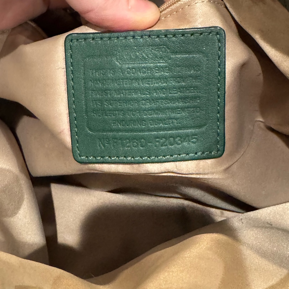 Coach Ashley green croc embossed leather satchel handbag - Picture 8 of 9
